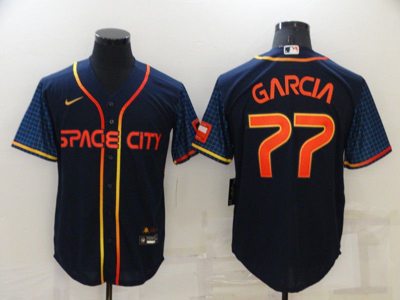 Men Houston Astros #77 Garcia Blue City Edition Game Nike 2022 MLB Jerseys